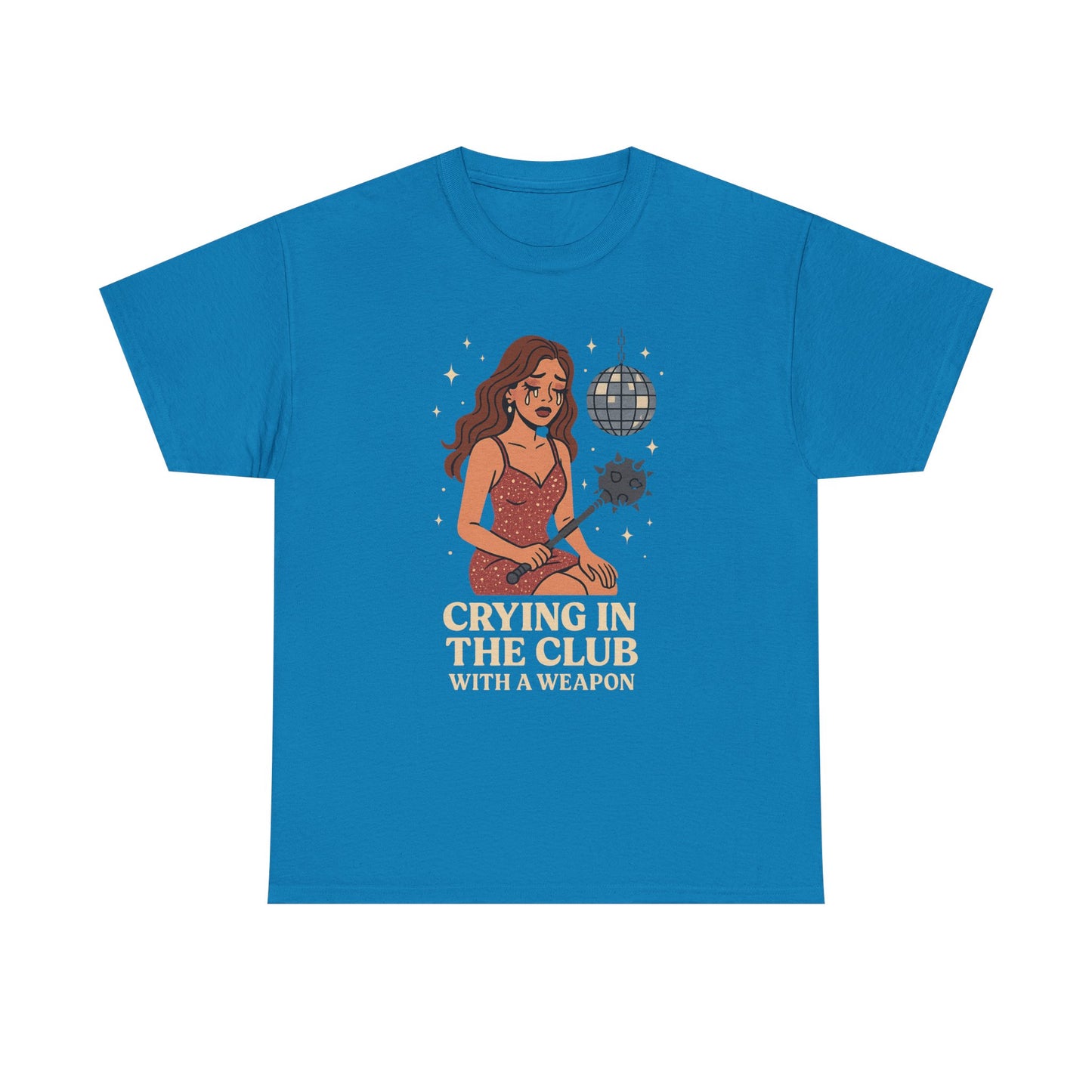 Crying in the Club Tee, Unisex Cotton Tee, Fun Party Shirt, Clubwear, Gift for Friends, Casual Statement Top