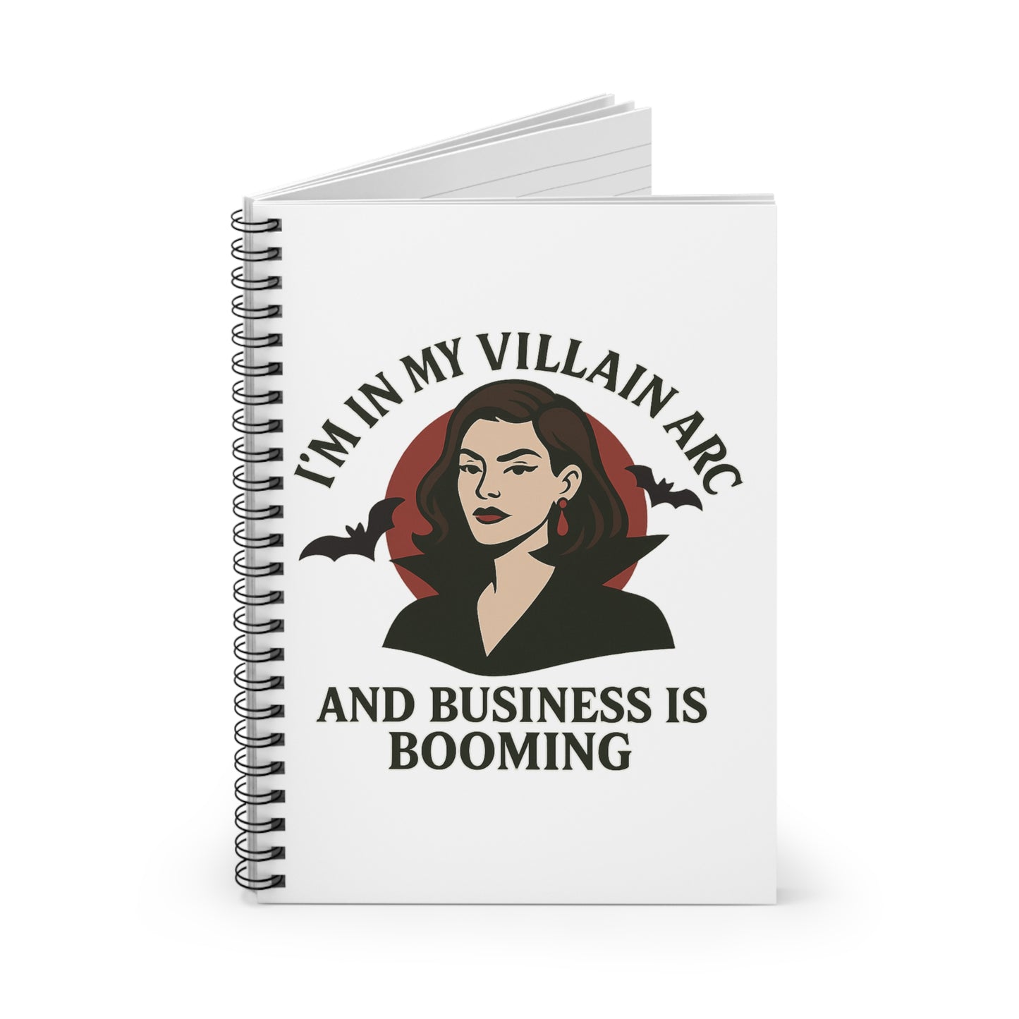 Villain Arc Spiral Notebook - Perfect for Creatives, Gifts, Journaling, Halloween, Empowerment