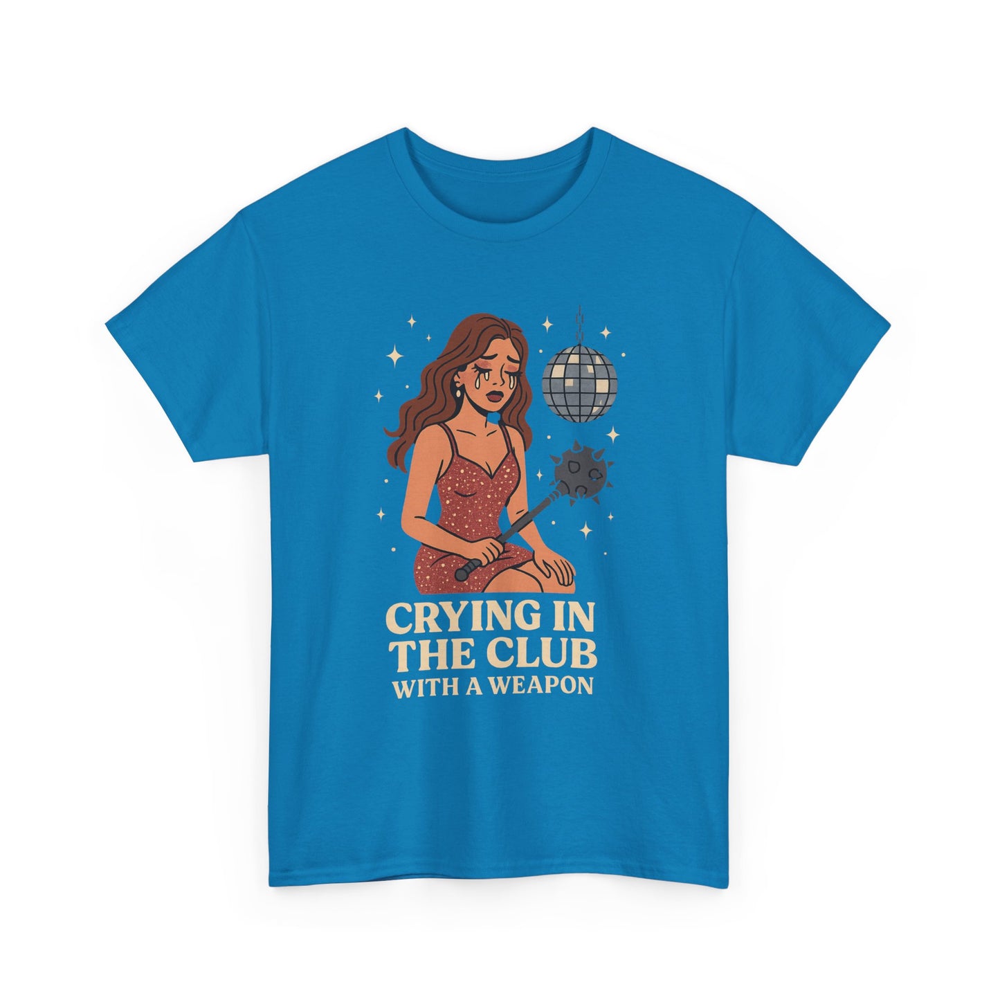 Crying in the Club Tee, Unisex Cotton Tee, Fun Party Shirt, Clubwear, Gift for Friends, Casual Statement Top