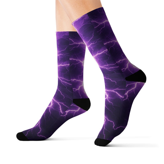 Electric Vibe Socks - Lightning Pattern, Cool Gift for Trendsetters, Unique Style, Comfort Wear, Unisex Fashion, Statement Accessories