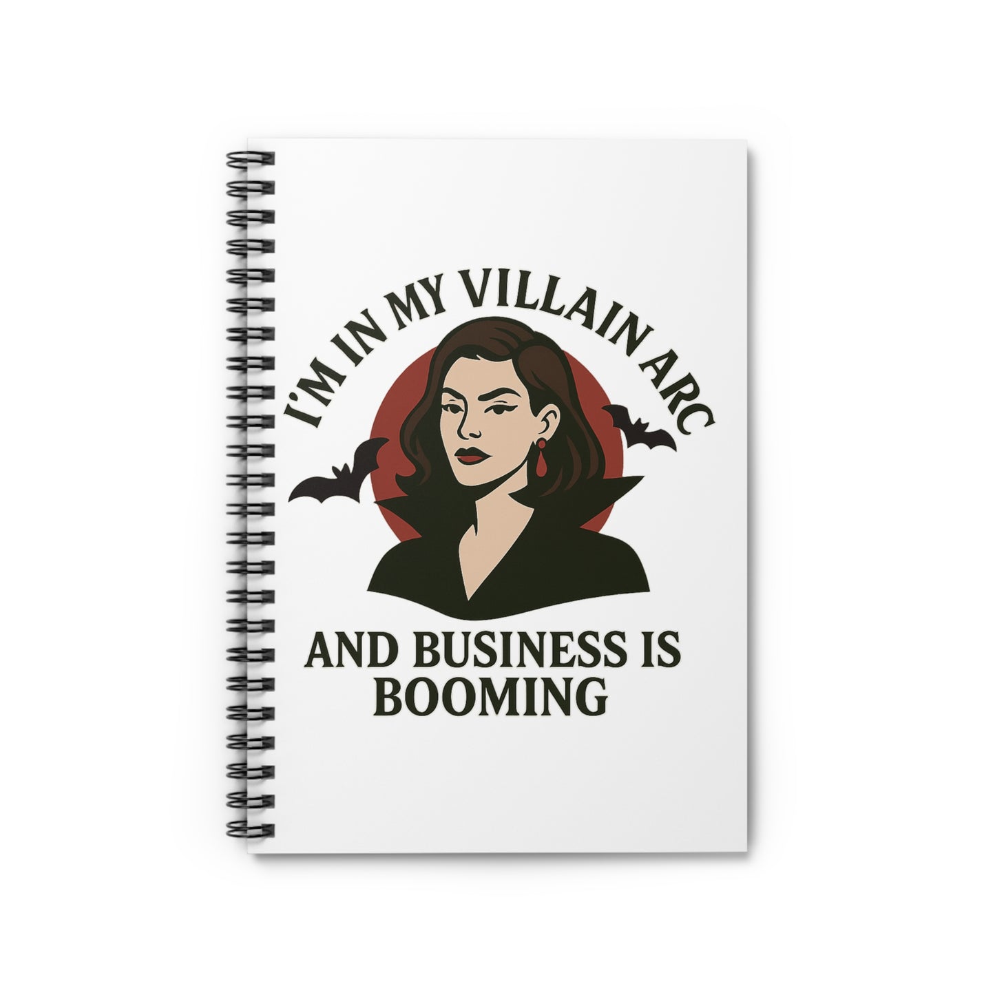 Villain Arc Spiral Notebook - Perfect for Creatives, Gifts, Journaling, Halloween, Empowerment