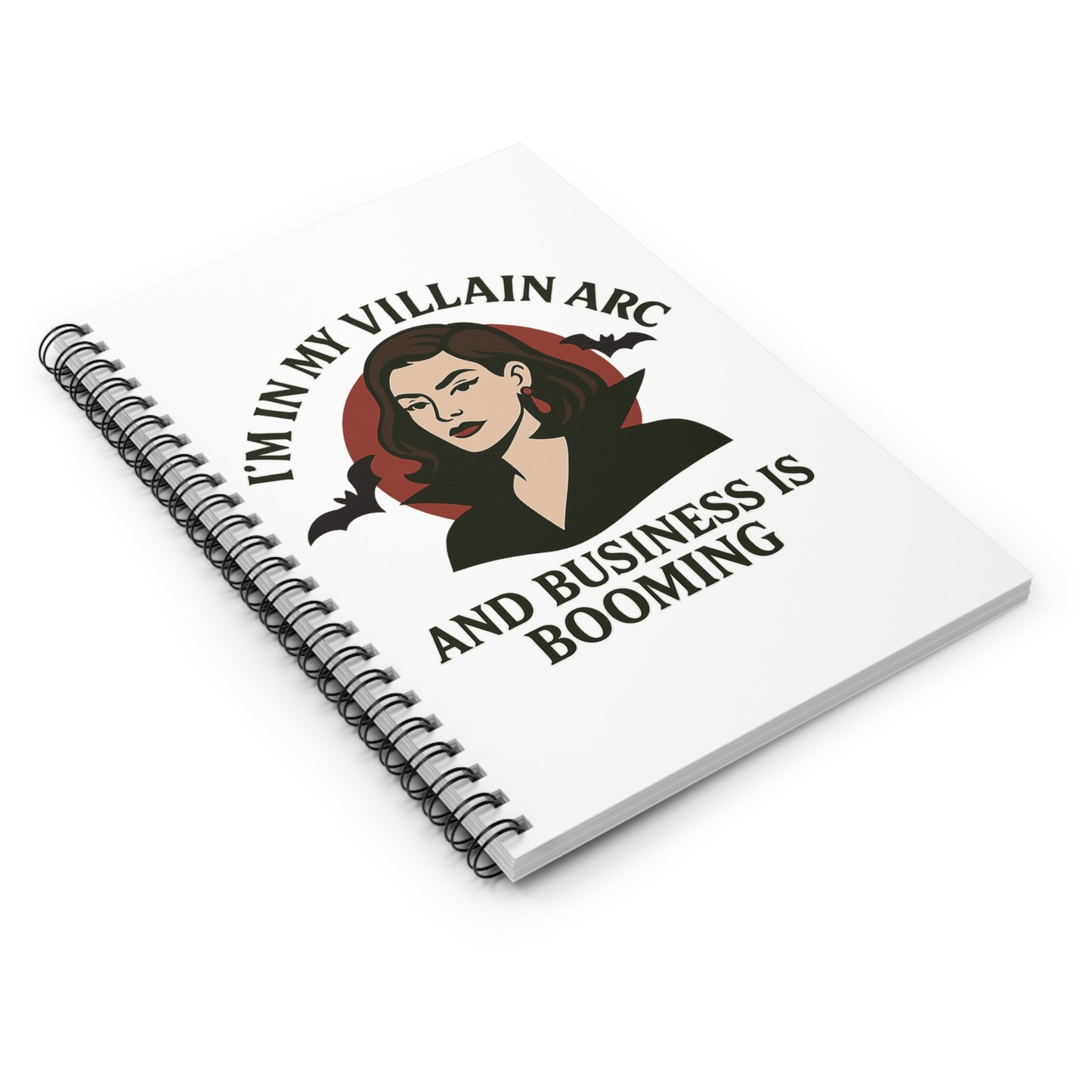 Villain Arc Spiral Notebook - Perfect for Creatives, Gifts, Journaling, Halloween, Empowerment
