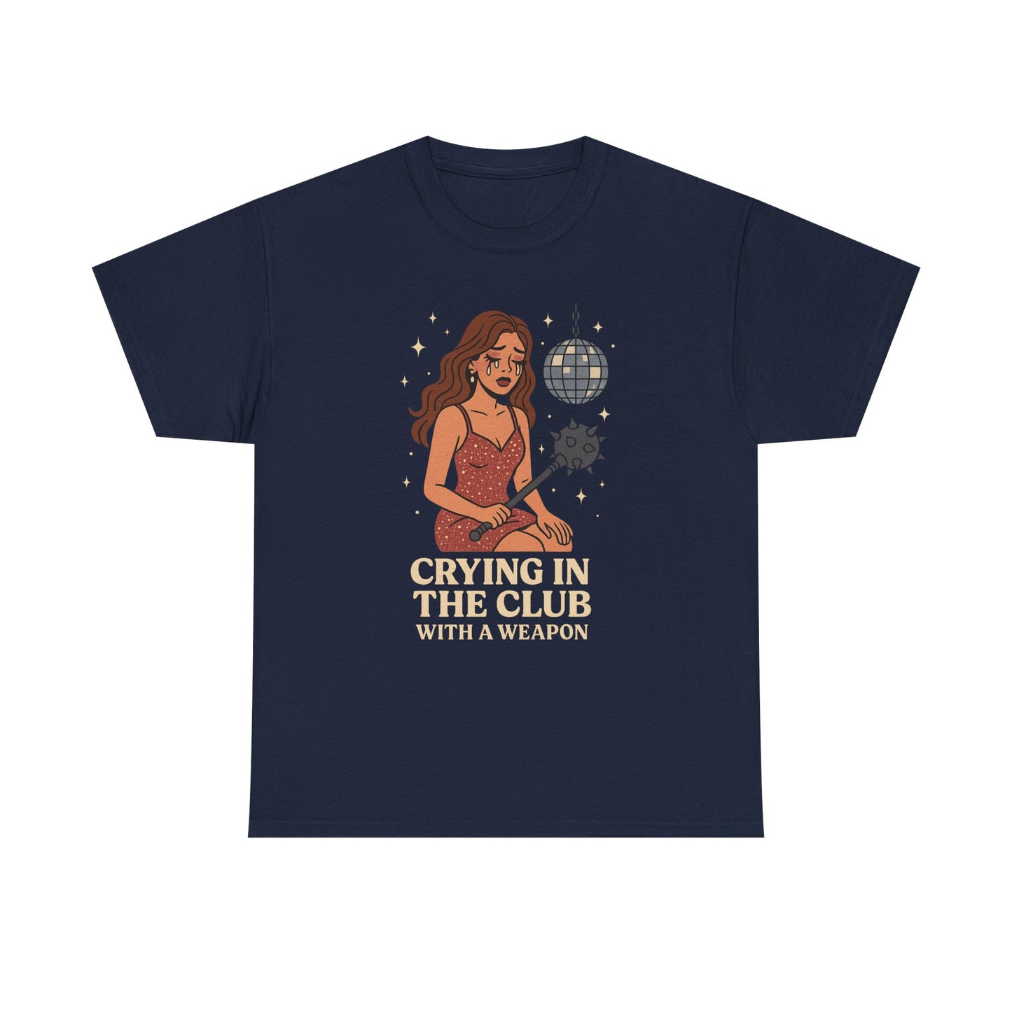 Crying in the Club Tee, Unisex Cotton Tee, Fun Party Shirt, Clubwear, Gift for Friends, Casual Statement Top