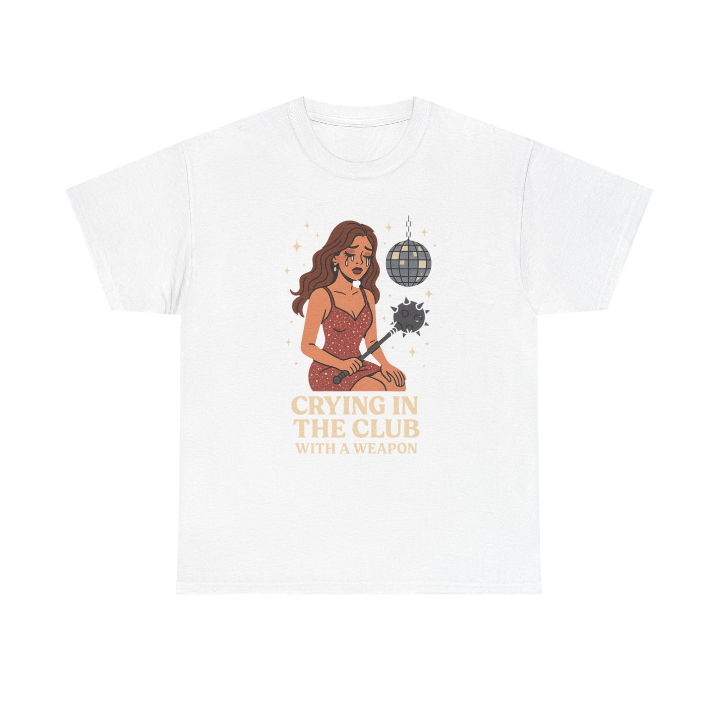 Crying in the Club Tee, Unisex Cotton Tee, Fun Party Shirt, Clubwear, Gift for Friends, Casual Statement Top