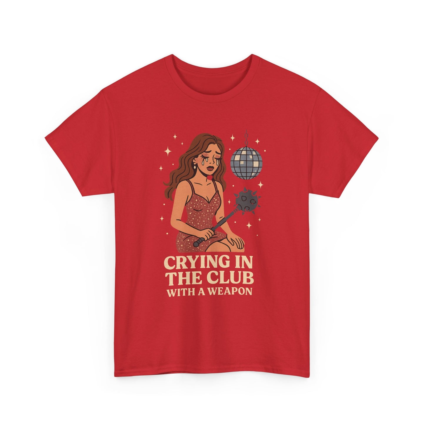 Crying in the Club Tee, Unisex Cotton Tee, Fun Party Shirt, Clubwear, Gift for Friends, Casual Statement Top