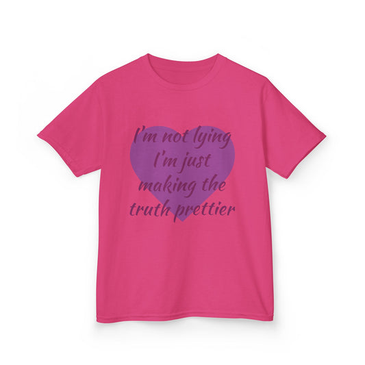 Whimsical Kids Tee: 'I'm Not Lying Just Making the Truth Prettier'