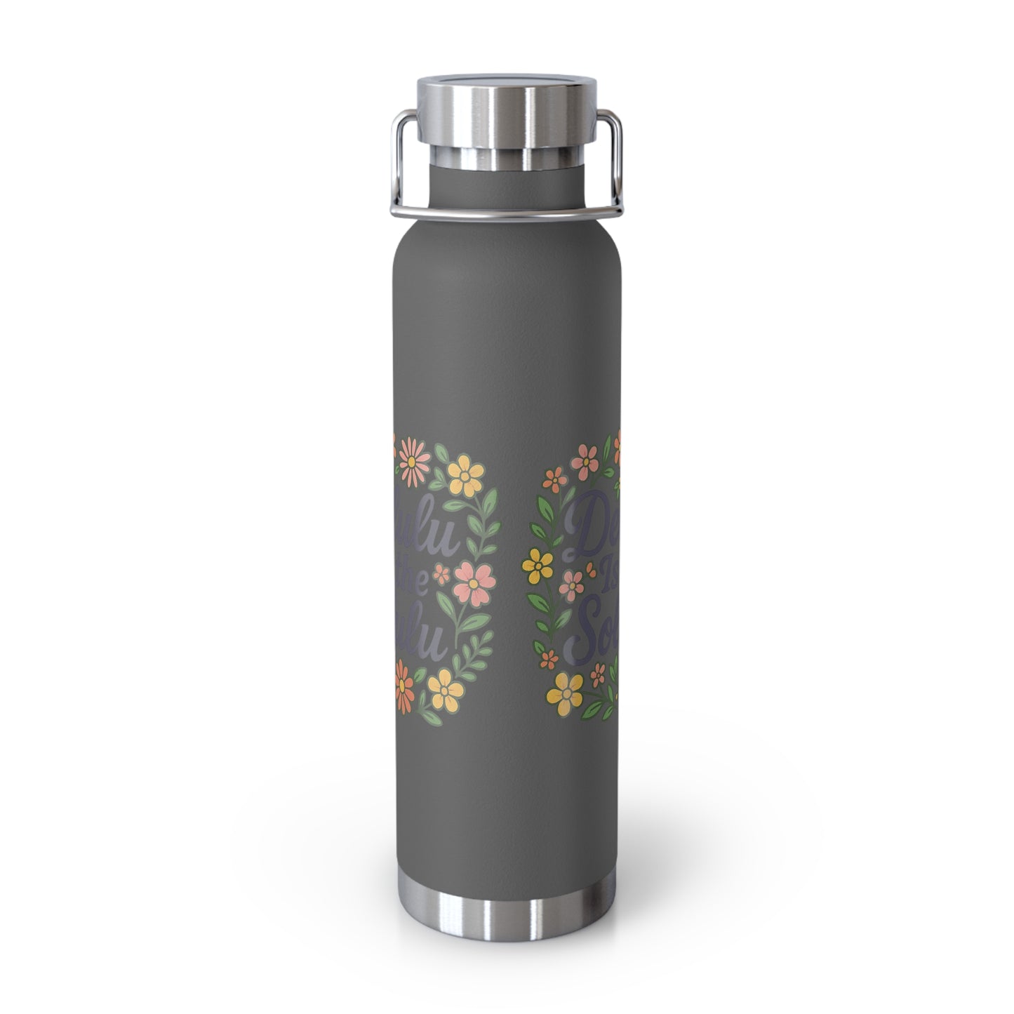 Delulu is the Solulu Floral Insulated Water Bottle with Motivational Quote, 22oz Copper Vacuum Flask, Eco-Friendly Gift for Her, Summer Hydration, Nature [...]
