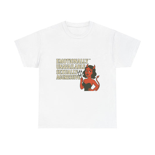 Sassy Graphic Tee - Emotionally Unavailable, Trendy Statement Shirt, Cute Gift for Friends, Casual Wear, Humor Apparel