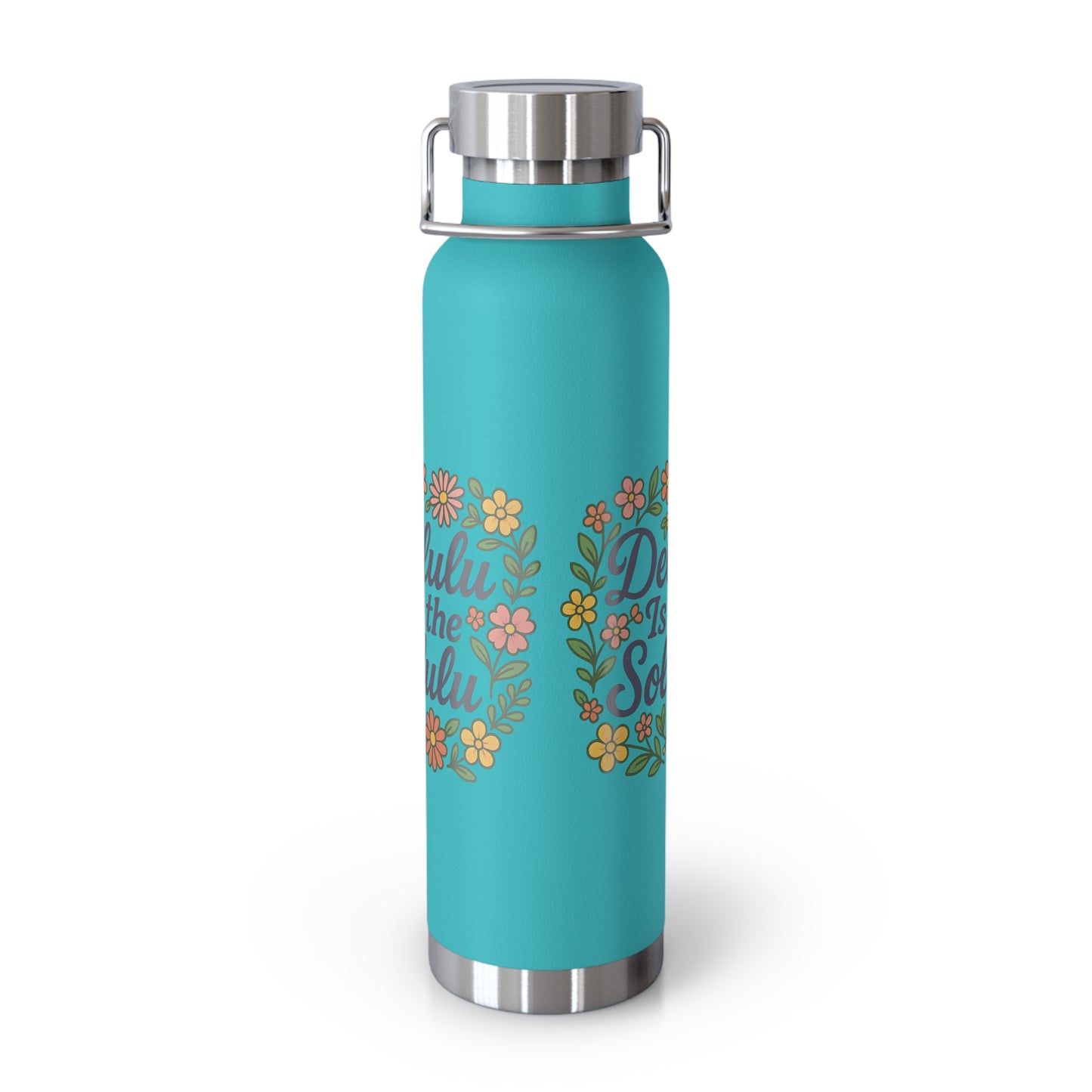 Delulu is the Solulu Floral Insulated Water Bottle with Motivational Quote, 22oz Copper Vacuum Flask, Eco-Friendly Gift for Her, Summer Hydration, Nature [...]