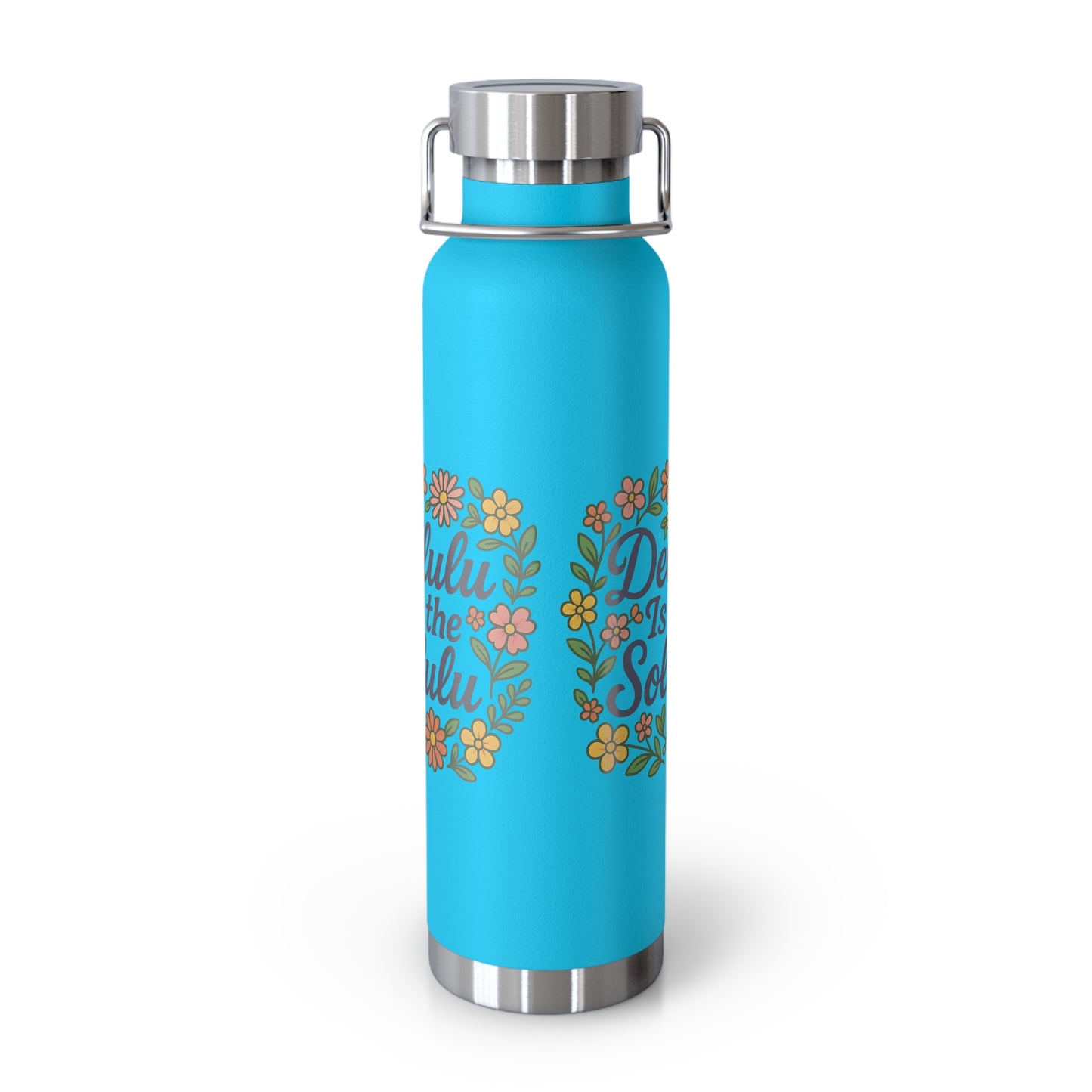Delulu is the Solulu Floral Insulated Water Bottle with Motivational Quote, 22oz Copper Vacuum Flask, Eco-Friendly Gift for Her, Summer Hydration, Nature [...]