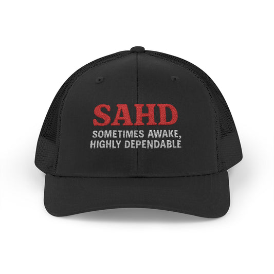 Funny SAHD Trucker Cap | Perfect Gifts for Stay-at-Home Dads, Casual Style, Father’s Day, Parenting Hats, Unique Dad Gear