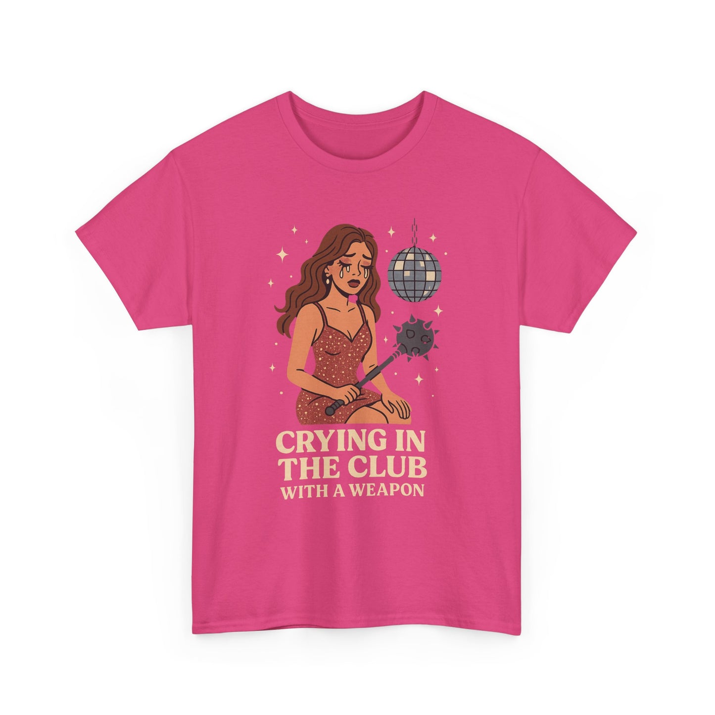Crying in the Club Tee, Unisex Cotton Tee, Fun Party Shirt, Clubwear, Gift for Friends, Casual Statement Top